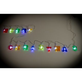 Merry Christmas Lichterkette mit 14 LEDs, die je in einem Buchstaben leuchten, jeder Buchstabe ca. 3,5 - 4 cm hoch, Weihnachtsdeko