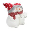 2 weihnachtliche Schneemänner mit Kunsthaaren und...