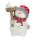 Weihnachtsfigur glitzernder Schneemann mit Kunsthaaren und echter Strickmütze, Indoor freistehende weihnachtliche Dekofigur, ca. 37.5 cm groß