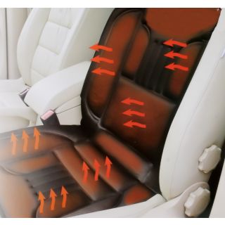 Auto Sitzheizung, beheizbare Sitzpolster und Lehne für PKWs, 2 Heizstufen, schnelles Aufheizen, Füllung fest, universelle Größe, ca. 97 x 49 cm