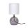 Tischlampe mit weißem Lampenschirm, Lampenfuß transparentes graues Glas, Leuchtmittel E14, max. 40W, HxØ ca. 24,5 x 10,5 cm
