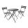 Bistro-Set aus Metall für Garten, Balkon und Terrasse, schwarze Bistrogarnitur 3-teilig 2 Stühle 1 runder Tisch, Balkonmöbel Set klappbar, wetterfest