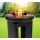 3-in-1 Grill mit Teppanyaki Platte und Feuerschale für Terrasse und Garten, Terrassenkamin mit Holz-Aufbewahrungsfach