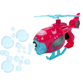 Hubschrauber Seifenblasenmaschine, Seifenblasen Helikopter inkl. 100 ml Seifenblasenflüßigkeit zum Befüllen, manuell drehbarer Rotor