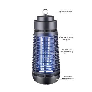 Elektronischer LED-Insektenvernichter, Insektenfalle ohne giftige Chemikalien, geruchslos, ohne Gas, zum Stellen oder Aufhängen, inkl. Aufhangöse