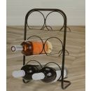 Weinregal für 6 Flaschen, Flaschen-Regal im Industrial-Design für Wohnzimmer, Bar oder Küche, Metall-Konstruktion, Größe (HxBxT) ca. 38 x 22 x 18 cm, schwarz