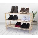 Schuhregal aus Holz, 3 Etagen für ca. 10 Paar Schuhe, freistehendes Regal für Schuhe, Schuhbank aus FSC-zertifiziertem Holz, Größe (BxHxT) ca. 74,5 x 49 x 26 cm