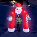 Weihnachtsmann Rundbogen, Weihnachtsdeko aufblasbar, Beleuchtung 5 LEDs, beweglicher Kopf nach rechts und links