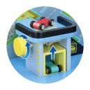 Holz-Spielzeug, Parkdeck mit Aufzug, 2 Autos, 2 Etagen plus Hubschrauberlandeplatz, Holz FSC-zertifiziert