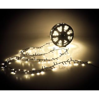 LED-Lichterkette, 1000 LED´s warmweiß, Weihnachtsbeleuchtung für Innen und Außen, Lichterschlauch auf Kunststoffrad