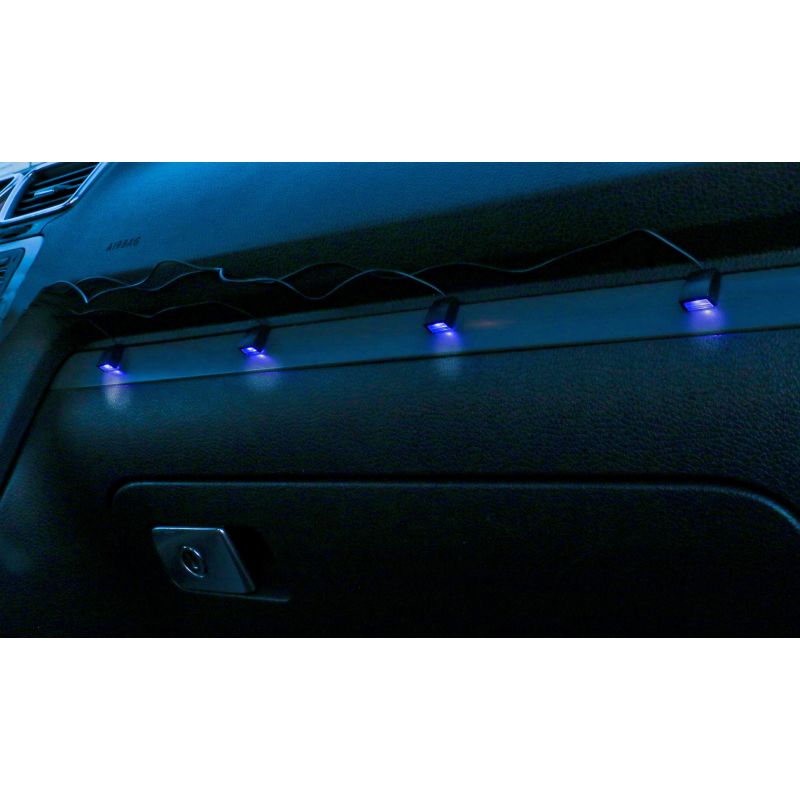 Auto LED-Stimmungslicht, 4 blaue LEDs, für KFZ-Innenräume, 12 V