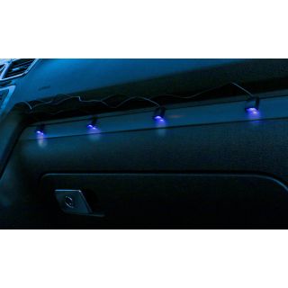 Auto LED-Stimmungslicht, 4 blaue LEDs, für KFZ-Innenräume, 12 V-Stecker mit An-/Aus-Schalter für Zigarettenanzünder