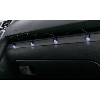 Auto LED-Stimmungslicht, 4 weiße LEDs, für KFZ-Innenräume, 12 V-Stecker mit An-/Aus-Schalter für Zigarettenanzünder