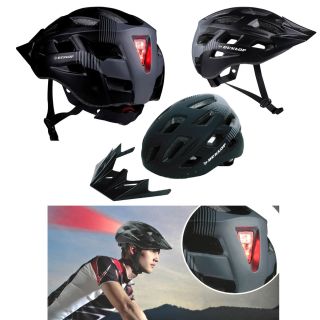 Fahrrad-Helm mit Rücklicht 6 LEDs in 3 Leucht-Modi, abnehmbarem Visor, Sporthelm, Größenverstellbar
