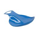 Teller-Schlitten aus Kunststoff mit festem Handgriff, Schneerutscher, blauer Rutschteller ergonomisch geformt, extra breite Antirutsch-Sitzfläche mit Profil