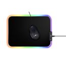 Gaming-Mauspad mit Farbwechsel, 7 RGB-Farben in 14 Licht-Modi, weiche Mikrofaser-Oberfläche, Anti-Rutsch Unterseite gummiert, inkl. USB-Anschluß und Kabel
