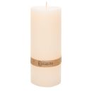 Stumpenkerze naturweiß, weiße Kerze, freistehend, mit langer Brenndauer, Blockkerze für Privat oder Gastronomie, Größe (HxØ) ca. 17 x 7 cm