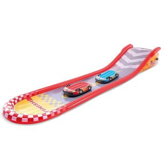 Garten-Wasserrutsche Racing Fun mit Sprinkleranlage für Kinder inkl. 2 aufblasbare Surf-Rider mit festen Griffen