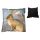 Osterkissen, Deko-Kissen mit Hasen-Motiv, Rückseite komplett schwarz mit verdecktem Reißverschluss, 100 % Baumwolle, waschmaschinenfest, Innenkissen rausnehmbar, ca. 47 x 47 cm