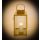 Laterne mit goldenem Metallrahmen und transparenten Milchglas-Einsätzen für Stumpenkerzen, Metalllaterne für drinnen und draußen, schließbare Tür mit Scharnieren, Klapp-Henkel, Kaminabzug