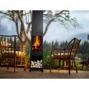 Gartenkamin, Aussenkamin für Terrasse und Garten mit extra Holzlager, Feuerstelle aus Stahl, HxBxT) ca. 150 x 38 x 38 cm