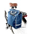 Fahrradtasche für Gepäckträger, Fahrrad-Einkaufstasche mit 3 Fächern, Boden und Rückwand verstärkt, wasserdicht, Reflektorstreifen, Reißverschlüsse