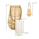 Led Bambus Laterne zum Hängen oder Stellen, Stumpenkerze mit 1 LED warmweiß leuchtend, Batteriebetrieb, (H)  ca. 50 cm