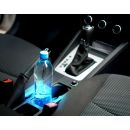 Fahrzeugbeleuchtung multicolor für Getränkehalter, LED-Leuchte, 7 Farben in 2 Funktionen, Dauerlicht oder Farbwechsel, Akku wiederaufladbar, mit USB-Ladekabel
