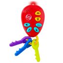Spielzeug-Autoschlüssel für Babys und Kleinkinder, Lernspielzeug mit Licht- und 5 Ton-Funktionen, wie Motorstart, Hupe, Auto-Öffner, Sirene, mit Abschalt-Automatik, Batteriebetrieb