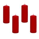 4-er Set Stumpenkerzen, rote Weihnachtskerzen fürs Adventsgesteck oder den Adventskranz, (HxØ) ca. 18 x 6,5 cm