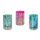 Glas-Windlicht Point, semi-transparent mit irisierendem Farbverlauf und dekorativem Muster aus verlaufenden Punkten, für Stumpenkerzen oder Teelichter,