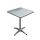 Bistro-Tisch, klappbare Tischplatte aus Edelstahl, Alu Fußkreuz mit Verstellschrauben für unebenen Untergrund