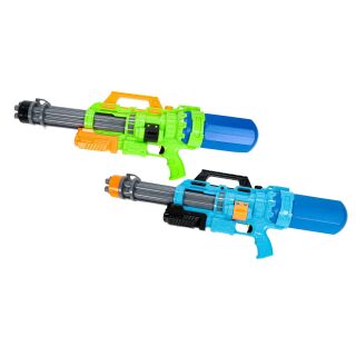 Große Pumpgun Wasserpistole mit extra großem Tank, leicht befüllbar, bis zu 6 Meter Reichweite, rutschfester Griff, ergonomisch geformt, Vol. ca. 1500 ml, (L) ca. 68 cm