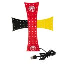 LED Kreuz mit 84 weißen LEDs auf schwarz-rot-gold,...