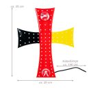 LED Kreuz mit 84 weißen LEDs auf schwarz-rot-gold,...