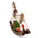 Weihnachtsfigur Schaukelpferd mit Weihnachtsbaum, Paketen, Teddy, Trommel, etc., Weihnachtsdekoration, (LxBxH) ca. 30 x 8,5 x 25 cm