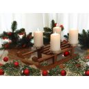 Dekoschlitten mit 4 Kerzenhaltern für Adventsgesteck, Adventsdekoration, (HxBxT) ca. 11 x 20 x 41 cm