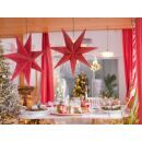 Großer Faltstern aus Jute und Kraftpapier, beleuchtbar, faltbar, Weihnachtsstern, Weihnachts-Deko zum Hängen, als Deko-Element oder Lampenschirm nutzbar, inkl. Kunststoffschutz für evtl. Glühbirne, Ø ca. 76 cm