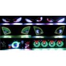 Devils Eye für LKW, Programmierbare Flexible LED-Panel (L ca. 37,2 cm) mit 1024 LEDs, vielen beweglichen Abbildungen, u.a. ca. 450 Teufelsaugen Bedienung über Fernbedienung oder Handy-App