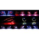 Devils Eye für LKW, Programmierbare Flexible LED-Panel (L ca. 37,2 cm) mit 1024 LEDs, vielen beweglichen Abbildungen, u.a. ca. 450 Teufelsaugen Bedienung über Fernbedienung oder Handy-App