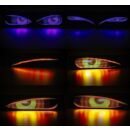 Devils Eye für LKW, Programmierbare Flexible LED-Panel (L ca. 59 cm) mit 1536 LEDs, vielen beweglichen Abbildungen, u.a. ca. 500 Teufelsaugen Bedienung über Fernbedienung oder Handy-App