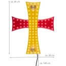 LED Kreuz mit 84 weißen LEDs auf gelb-rot-gelb,...