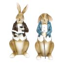 Deko-Hasen, 2 große Osterhasen, mit aufgestellten...
