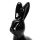Deko-Hase schwarz aus Keramik, Größe (HxBxT) ca. 30 x 10 x 19 cm, eleganter Hase mit hübschem Gesicht, Osterdekoration - Dekofigur