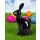 Deko-Hase schwarz aus Keramik, Größe (HxBxT) ca. 30 x 10 x 19 cm, eleganter Hase mit hübschem Gesicht, Osterdekoration - Dekofigur
