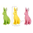 Deko-Hasen 3er Set bunte Hasen, sitzende Osterfiguren aus...