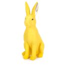 Deko-Hasen 3er Set bunte Hasen, sitzende Osterfiguren aus Polyresin, Höhe ca. 24 cm, grün, gelb und pink, Osterdekoration - Dekofigur