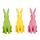 Deko-Hasen 3er Set bunte Hasen, sitzende Osterfiguren aus Polyresin, Höhe ca. 24 cm, grün, gelb und pink, Osterdekoration - Dekofigur