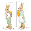 Deko-Hasen, 2 Osterfiguren, Hasenmann mit Ostereier-Korb...