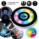 Fahrzeuglicht für Getränkehalter, LED-Leuchte, 7 Farben in 2 Funktionen, gewählte Farbe oder Farbwechsel, Akku wiederaufladbar, mit USB-C-Ladekabel